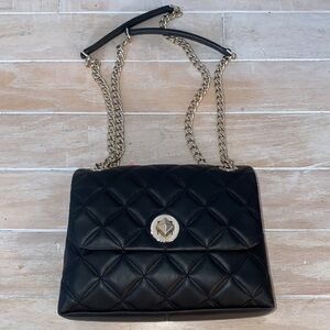 Gorgeous chain link quilted crossbody bag black